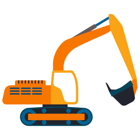 construction machinery - excavator vector illustrationのイラスト素材