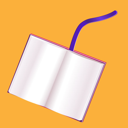 unfolded notepad with bookmark vector illustrationのイラスト素材