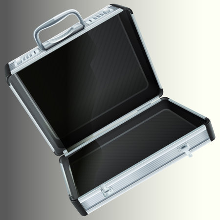 open metal suitcase vector illustrationのイラスト素材