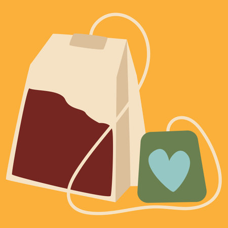 black tea bag vector illustrationのイラスト素材