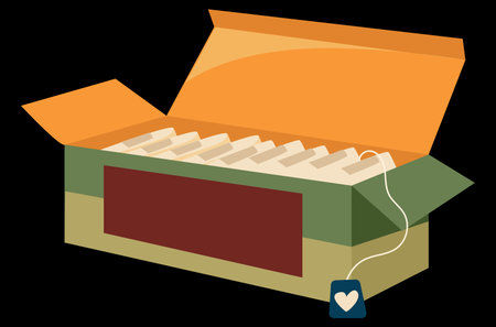 box of tea bags vector illustrationのイラスト素材