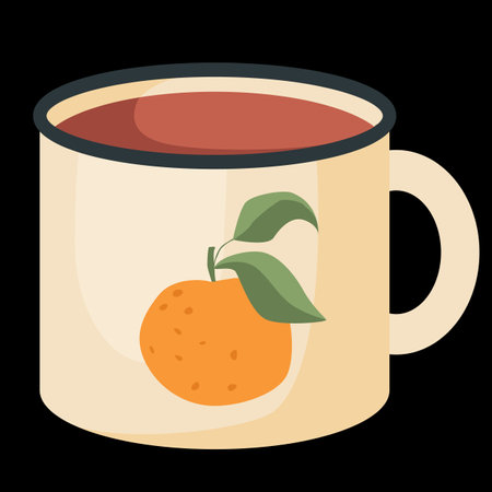 beige mug with tea vector illustrationのイラスト素材