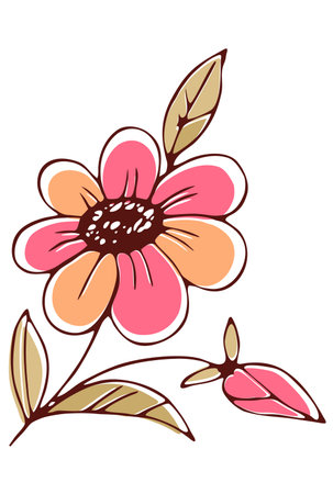 flower child drawing vector illustrationのイラスト素材