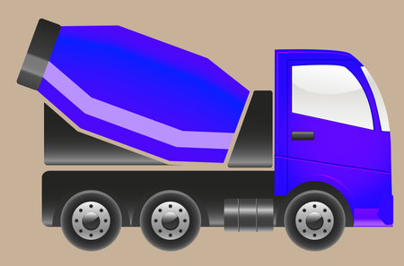 concrete mixer blue color vector illustrationのイラスト素材