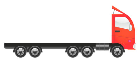 red truck without a bodyのイラスト素材