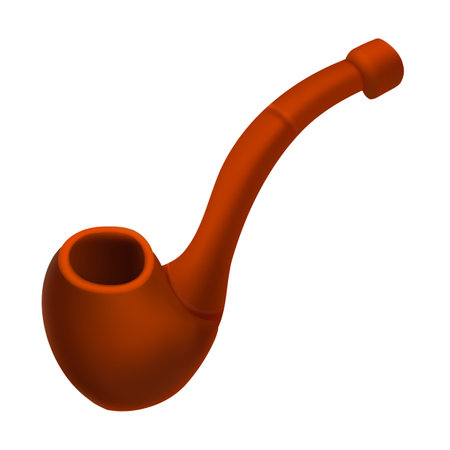 brown smoking pipe vector illustrationのイラスト素材