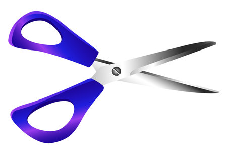 stationery scissors blue color vector illustrationのイラスト素材