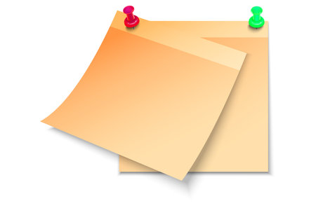 note stickers and push pins vector illustrationのイラスト素材