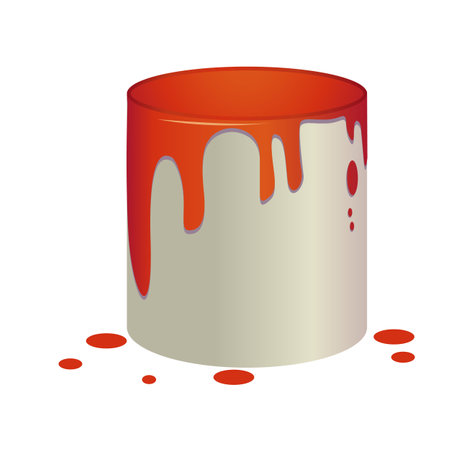 jar of red paint vector illustrationのイラスト素材
