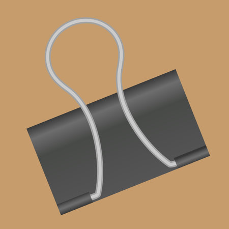 black paper clip vector illustrationのイラスト素材