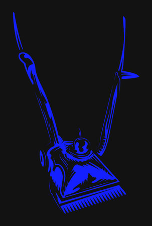manual clipper for barbershop logo blue colorのイラスト素材