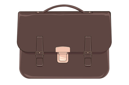 brown briefcase for business or scienceのイラスト素材