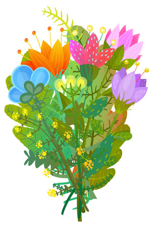 bouquet of wildflowers vector illustrationのイラスト素材