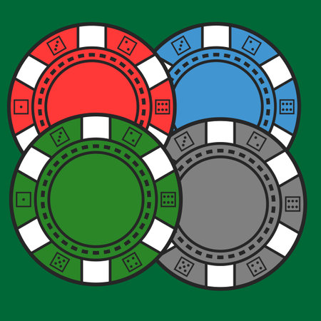 casino chips on green backgroundのイラスト素材