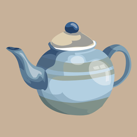 teapot watercolor drawing vector illustrationのイラスト素材