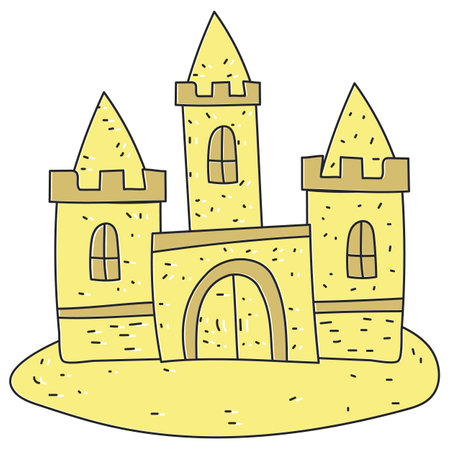 beach sand castle vector illustrationのイラスト素材