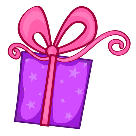 holiday gift box with a bowのイラスト素材