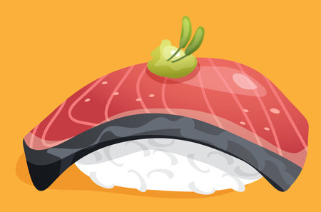 red fish sushi salmon troutのイラスト素材