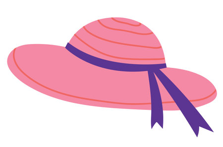 women's pink summer hat for sun protectionのイラスト素材