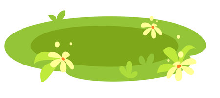lawn with grass and flowersのイラスト素材