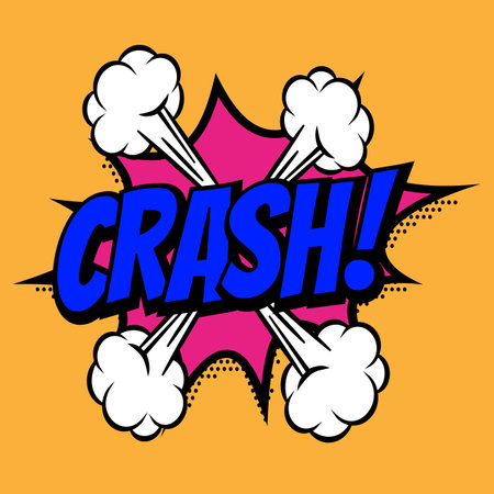 inscription sticker CRASH with an exclamation pointのイラスト素材