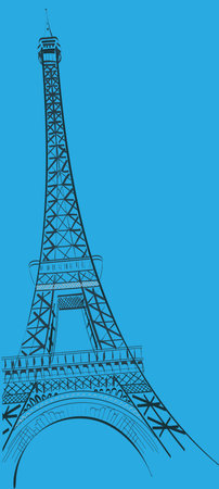eiffel tower bottom view vector illustrationのイラスト素材
