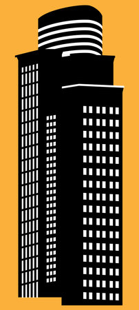 high-rise buildings with white windowsのイラスト素材