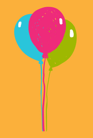 three colorful balloons vector illustrationのイラスト素材