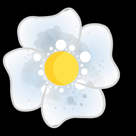 simple delicate white flower vector illustrationのイラスト素材