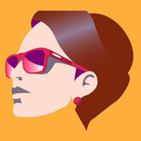 face of young fashionable woman with glassesのイラスト素材