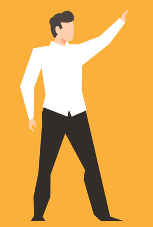 young man in trousers and a white shirtのイラスト素材