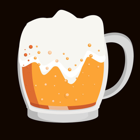 pot-bellied glass with dark beer and foamのイラスト素材