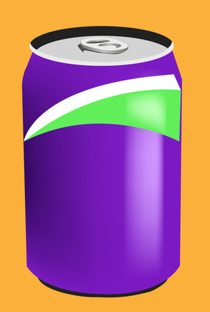 purple aluminum can for drinkのイラスト素材
