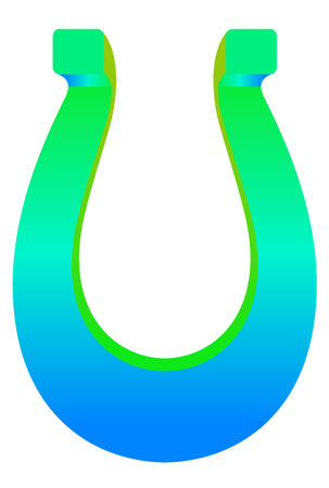 horseshoe in green color vector illustrationのイラスト素材