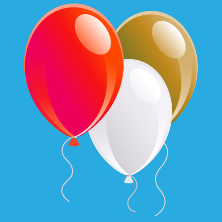 three balloons for the holiday vector illustrationのイラスト素材