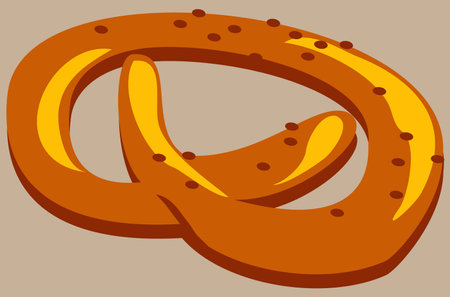 kalach pretzel with poppy seeds sesame saltのイラスト素材