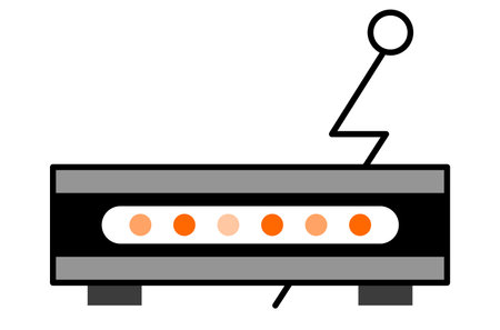 colored router icon with lightningのイラスト素材