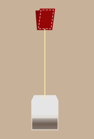 tea bag on a string for brewingのイラスト素材