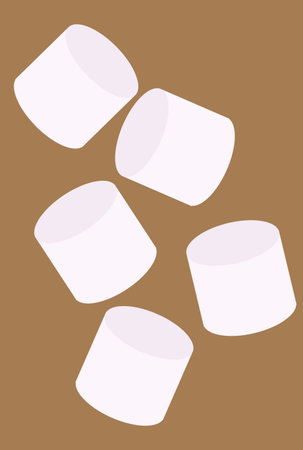 several cylinders of marshmallows vector illustrationのイラスト素材
