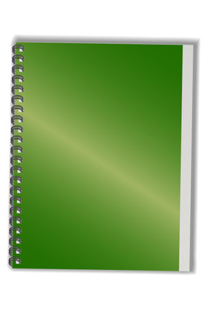 green notebook with a spring for notesのイラスト素材