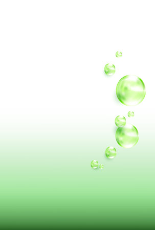 gently green abstract background with bubblesのイラスト素材