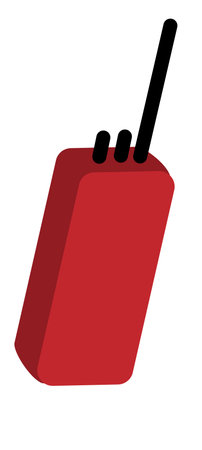 red walkie-talkie with antenna for communicationのイラスト素材