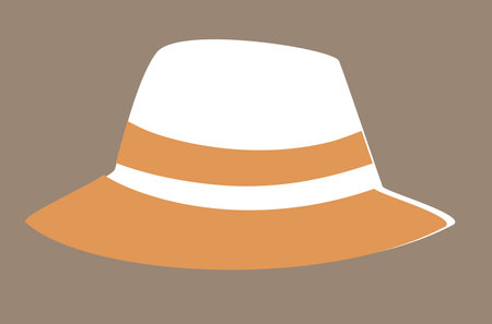 white wide brimmed sun hat vector illustrationのイラスト素材
