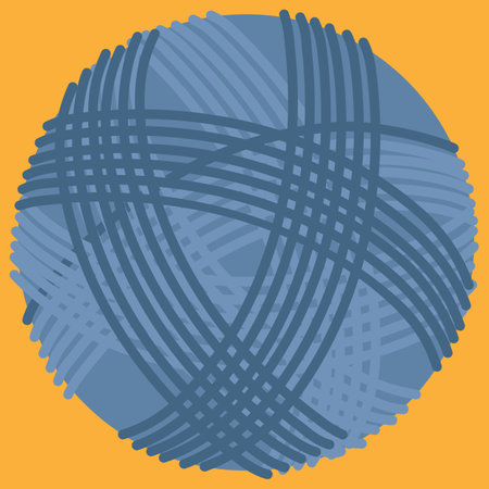 a ball of blue thread for knittingのイラスト素材