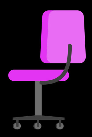 purple office chair on wheelsのイラスト素材