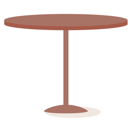round brown table on white backgroundのイラスト素材