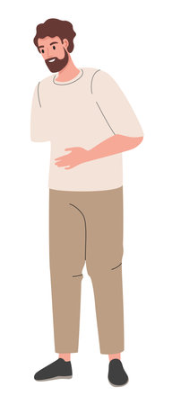young disabled man without an armのイラスト素材