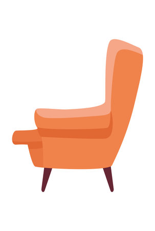 brown comfortable soft chair vector illustrationのイラスト素材