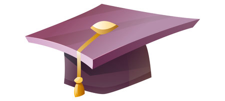 purple hat for scientist or graduateのイラスト素材