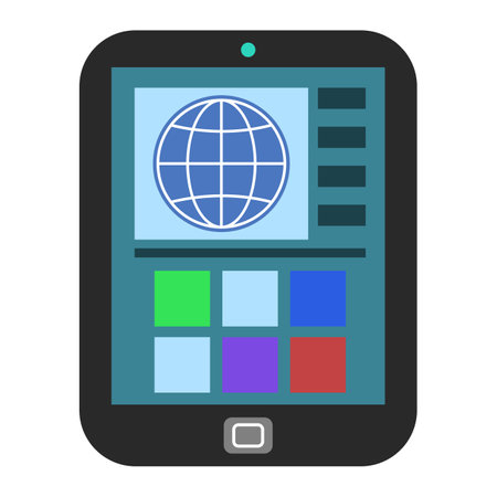 tablet with dark body vector illustrationのイラスト素材